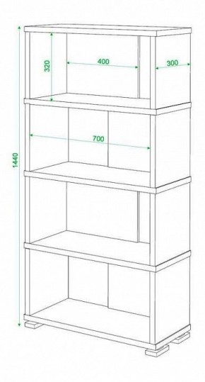 Стеллаж книжный Домино нельсон СБ-10_4 в Белоярском - beloyarskiy.mebel24.online | фото 2