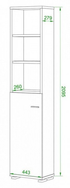 Стеллаж комбинированный Домино нельсон ПУ-20-2 в Белоярском - beloyarskiy.mebel24.online | фото 2