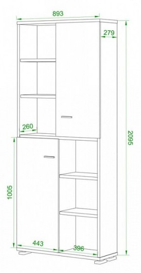 Стеллаж комбинированный Домино ПУ-30-2 в Белоярском - beloyarskiy.mebel24.online | фото 2