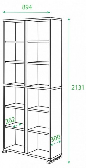 Стеллаж комбинированный Домино ПУ-30-4 в Белоярском - beloyarskiy.mebel24.online | фото 2