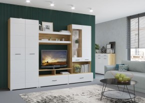 Стенка НЕНСИ 1 (Крафт золотой/Белый глянец) в Белоярском - beloyarskiy.mebel24.online | фото 3