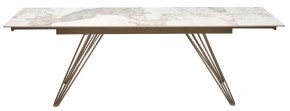 Стол ACERRA NEW 160 GLOSS LUXURY PANDORA SOLID CERAMIC/ каркас цвета шампань, ®DISAUR в Белоярском - beloyarskiy.mebel24.online | фото 5