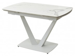 Стол ALATRI 120 GLOSS STATUARIO WHITE SOLID CERAMIC / WHITE, ®DISAUR в Белоярском - beloyarskiy.mebel24.online | фото 1