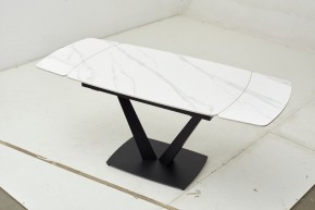 Стол ALATRI 120 MATT WHITE MARBLE SOLID CERAMIC / BLACK, ®DISAUR в Белоярском - beloyarskiy.mebel24.online | фото 1