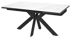 Стол BELLUNO 160 MARBLES KL-99 Белый мрамор матовый, итальянская керамика/ черный каркас, ®DISAUR в Белоярском - beloyarskiy.mebel24.online | фото 1