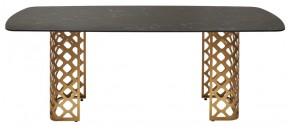 Стол CHIAVARI 220 KL-116 Черный мрамор матовый, итальянская керамика / бронзовый, ®DISAUR в Белоярском - beloyarskiy.mebel24.online | фото 8