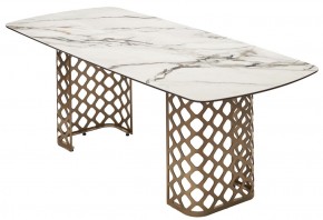 Стол CHIAVARI 220 KL-188 Контрастный мрамор матовый, итальянская керамика / Шампань, ®DISAUR в Белоярском - beloyarskiy.mebel24.online | фото 7