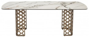 Стол CHIAVARI 220 KL-188 Контрастный мрамор матовый, итальянская керамика / Шампань, ®DISAUR в Белоярском - beloyarskiy.mebel24.online | фото 8