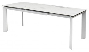 Стол CREMONA 140 HIGH GLOSS STATUARIO Белый мрамор глянцевый, керамика/ белый каркас, ®DISAUR в Белоярском - beloyarskiy.mebel24.online | фото 4