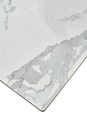 Стол CREMONA 140 HIGH GLOSS STATUARIO Белый мрамор глянцевый, керамика/ белый каркас, ®DISAUR в Белоярском - beloyarskiy.mebel24.online | фото 6