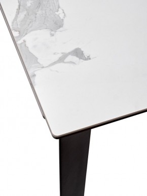 Стол CREMONA 140 HIGH GLOSS STATUARIO Белый мрамор глянцевый, керамика/ черный каркас, ®DISAUR в Белоярском - beloyarskiy.mebel24.online | фото 4