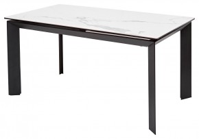 Стол CREMONA 140 MATTE STATUARIO Белый мрамор матовый, керамика/ черный каркас, ®DISAUR в Белоярском - beloyarskiy.mebel24.online | фото 1
