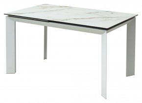 Стол CREMONA 160 KL-188 Контрастный мрамор / белый каркас, ®DISAUR в Белоярском - beloyarskiy.mebel24.online | фото 1
