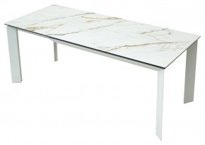 Стол CREMONA 160 KL-188 Контрастный мрамор / белый каркас, ®DISAUR в Белоярском - beloyarskiy.mebel24.online | фото 2