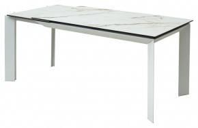 Стол CREMONA 180 KL-188 Контрастный мрамор матовый, итальянская керамика/ белый каркас, ®DISAUR в Белоярском - beloyarskiy.mebel24.online | фото 3