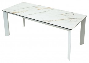 Стол CREMONA 180 KL-188 Контрастный мрамор матовый, итальянская керамика/ белый каркас, ®DISAUR в Белоярском - beloyarskiy.mebel24.online | фото 9