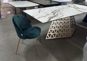 Стол ENNA 220 KL-188 Контрастный мрамор матовый, итальянская керамика/ каркас цвета шампань, ®DISAUR в Белоярском - beloyarskiy.mebel24.online | фото 8