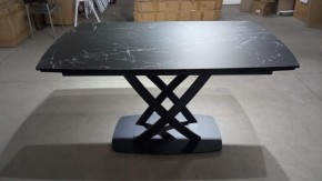 Стол FOGGIA 140 KL-116 Черный мрамор матовый, итальянская керамика/ черный каркас, ®DISAUR в Белоярском - beloyarskiy.mebel24.online | фото 2