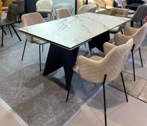 Стол IVAR 180 MARBLES KL-188 Контрастный мрамор, итальянская керамика, ®DISAUR в Белоярском - beloyarskiy.mebel24.online | фото 11