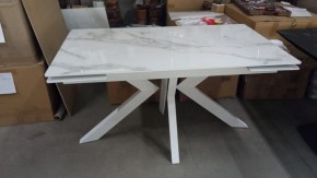 Стол Кентукки 3 140 БЕЛЫЙ МРАМОР, стекло / БЕЛЫЙ, М-City в Белоярском - beloyarskiy.mebel24.online | фото 2