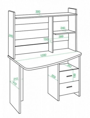 Стол компьютерный Домино Лайт СКЛ-Крл 120+НКЛ-120 в Белоярском - beloyarskiy.mebel24.online | фото 3