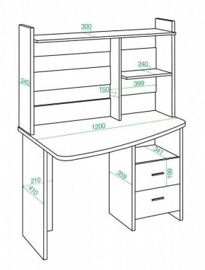 Стол компьютерный Домино Лайт СКЛ-Крл 120+НКЛ-120 в Белоярском - beloyarskiy.mebel24.online | фото 2