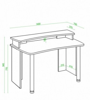 Стол компьютерный Домино Лайт СКЛ-Софт140+НКИЛ140 в Белоярском - beloyarskiy.mebel24.online | фото 3