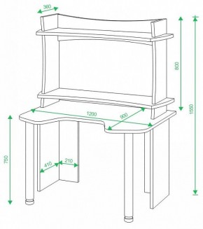 Стол компьютерный Домино lite СКЛ-Игр120 в Белоярском - beloyarskiy.mebel24.online | фото 2