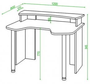 Стол компьютерный Домино Lite СКЛ-Игр120+НКИЛ120 в Белоярском - beloyarskiy.mebel24.online | фото 2