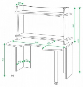 Стол компьютерный Домино lite СКЛ-Игр140 в Белоярском - beloyarskiy.mebel24.online | фото 2