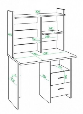 Стол компьютерный Домино Lite СКЛ-Прям100Р+НКЛ-100 в Белоярском - beloyarskiy.mebel24.online | фото 2