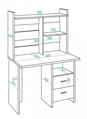 Стол компьютерный Домино Lite СКЛ-Прям100Р+НКЛ-100 в Белоярском - beloyarskiy.mebel24.online | фото 2