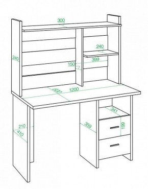 Стол компьютерный Домино Lite СКЛ-Прям120Р+НКЛ-120 в Белоярском - beloyarskiy.mebel24.online | фото 2