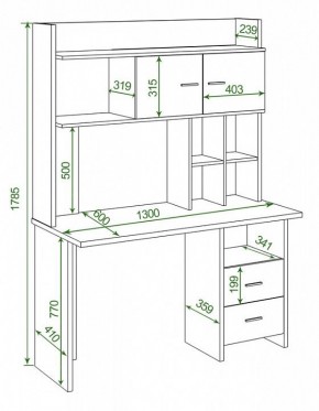 Стол компьютерный Домино Lite СКЛ-Прям130+НКЛХ-130 в Белоярском - beloyarskiy.mebel24.online | фото 2