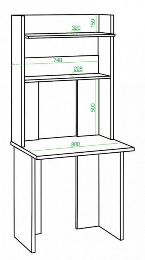 Стол компьютерный Домино Lite СКЛ-Прям80+НКЛХ 80 в Белоярском - beloyarskiy.mebel24.online | фото 2