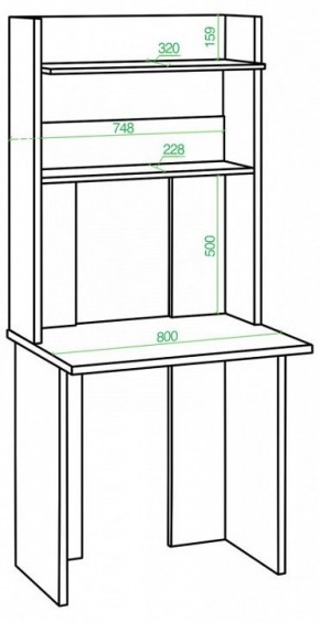 Стол компьютерный Домино Lite СКЛ-Прям80Р+НКЛХ в Белоярском - beloyarskiy.mebel24.online | фото 2