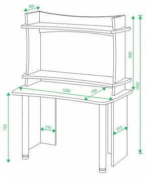 Стол компьютерный Домино Lite СКЛ-Софт120+НКИЛ120 в Белоярском - beloyarskiy.mebel24.online | фото 3