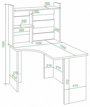 Стол компьютерный Домино Lite СКЛ-Угл120+НКЛ-100 в Белоярском - beloyarskiy.mebel24.online | фото 3