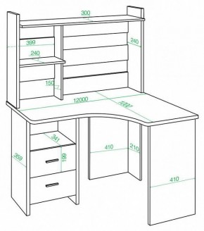 Стол компьютерный Домино Lite СКЛ-Угл120+НКЛХ-120 в Белоярском - beloyarskiy.mebel24.online | фото 2