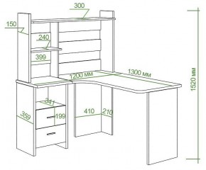 Стол компьютерный Домино Lite СКЛ-Угл130+НКЛ-120 в Белоярском - beloyarskiy.mebel24.online | фото 2