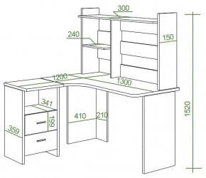 Стол компьютерный Домино Lite СКЛ-Угл130+НКЛ-130 в Белоярском - beloyarskiy.mebel24.online | фото 3