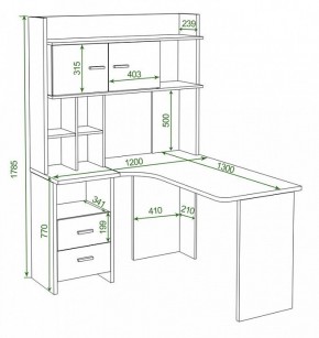 Стол компьютерный Домино Lite СКЛ-Угл130+НКЛХ-120 в Белоярском - beloyarskiy.mebel24.online | фото 2