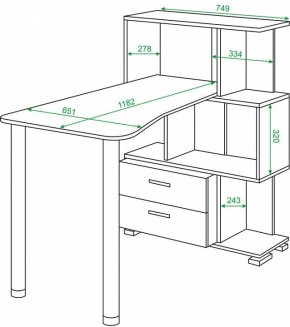 Стол компьютерный Домино СЛ-5-3СТ-2+БЯ в Белоярском - beloyarskiy.mebel24.online | фото 2