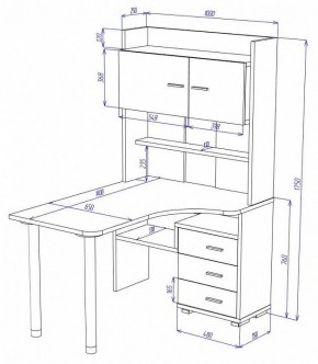 Стол компьютерный Домино СР-133-140 в Белоярском - beloyarskiy.mebel24.online | фото 2