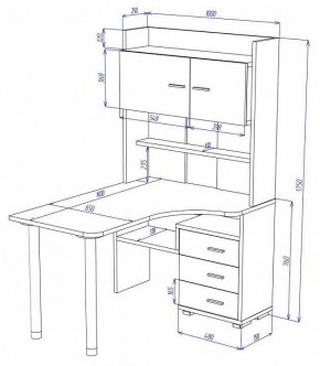 Стол компьютерный Домино СР-133-140 в Белоярском - beloyarskiy.mebel24.online | фото 2