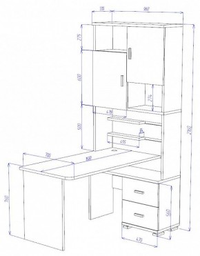 Стол компьютерный Домино СР-720/160 в Белоярском - beloyarskiy.mebel24.online | фото 2