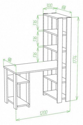 Стол компьютерный Slim СТН-180/120 в Белоярском - beloyarskiy.mebel24.online | фото 2