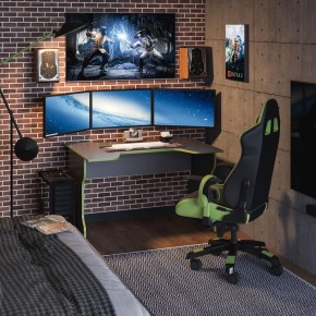 Стол компьютерный ВАРДИГ K1 120x82, антрацит/лайм в Белоярском - beloyarskiy.mebel24.online | фото 4