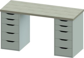 Стол письменный Ингар 2/55 140x75x55, дуб беленый/белый в Белоярском - beloyarskiy.mebel24.online | фото 2