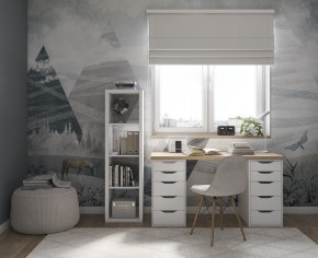 Стол письменный Ингар 2/55 140x75x55, дуб беленый/белый в Белоярском - beloyarskiy.mebel24.online | фото 4